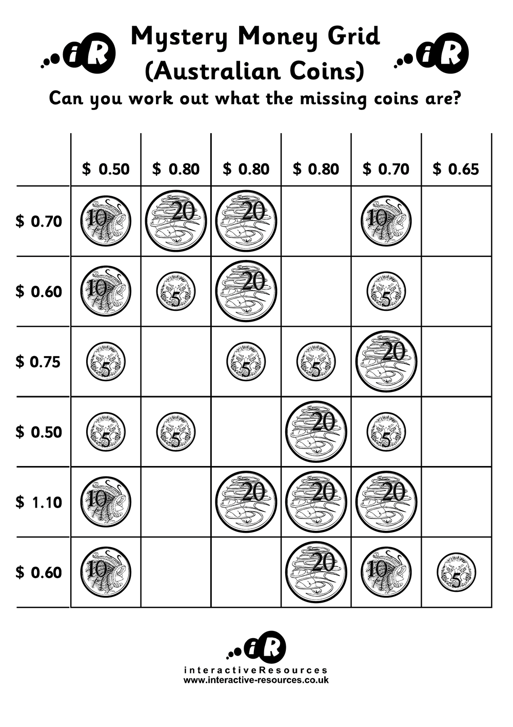 Australian Money Worksheets