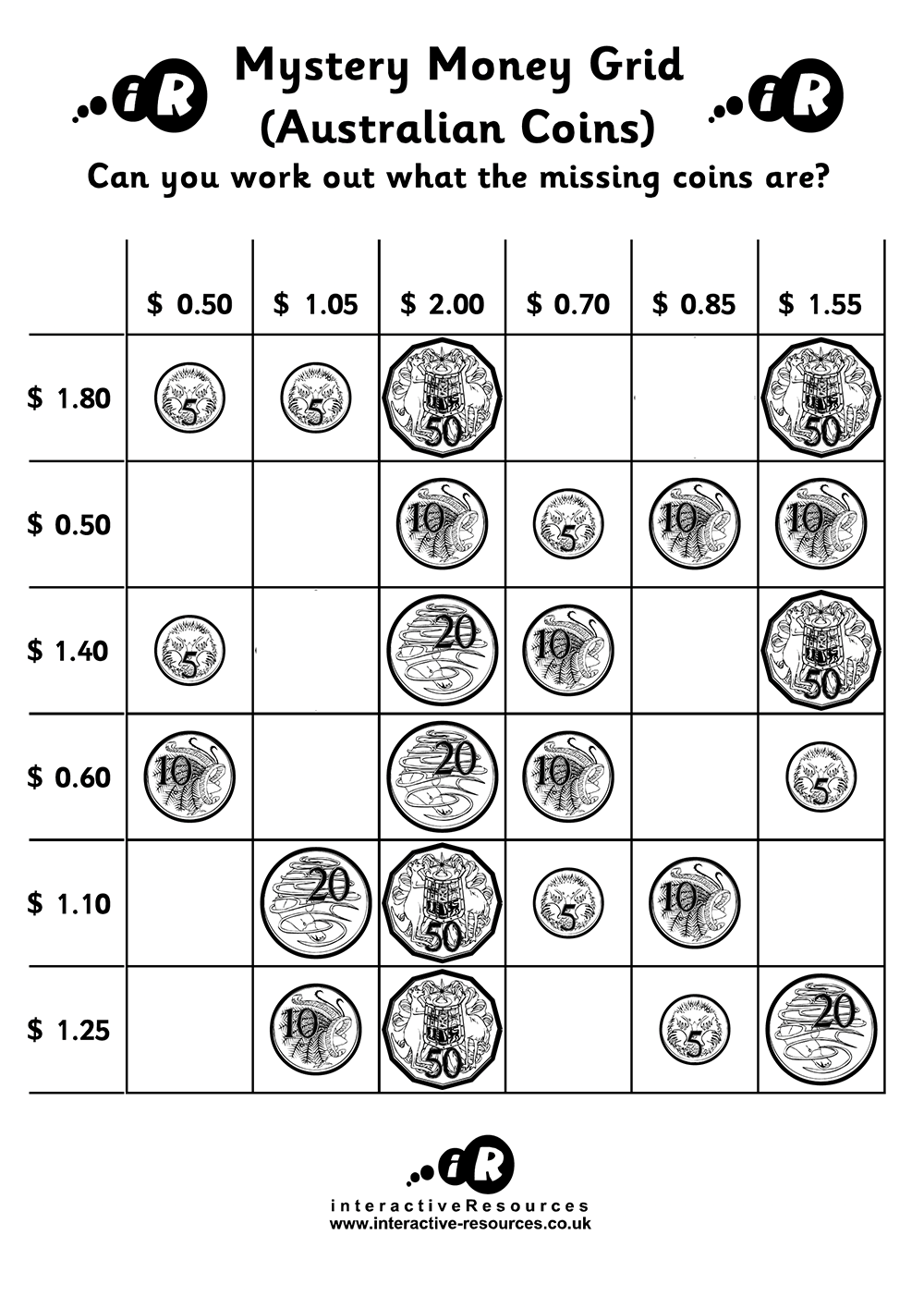 Australian Money Worksheets