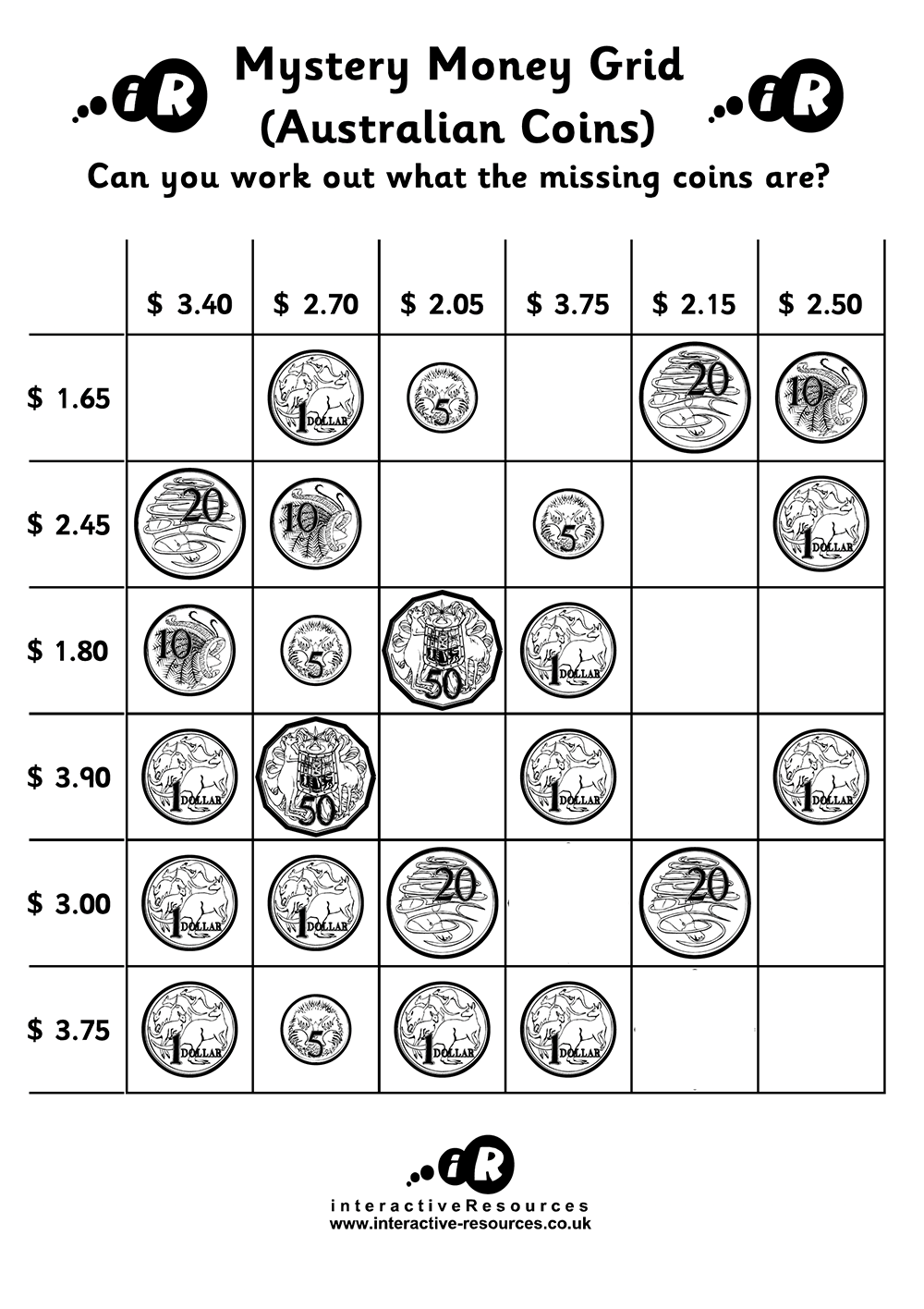 Australian Money Worksheets