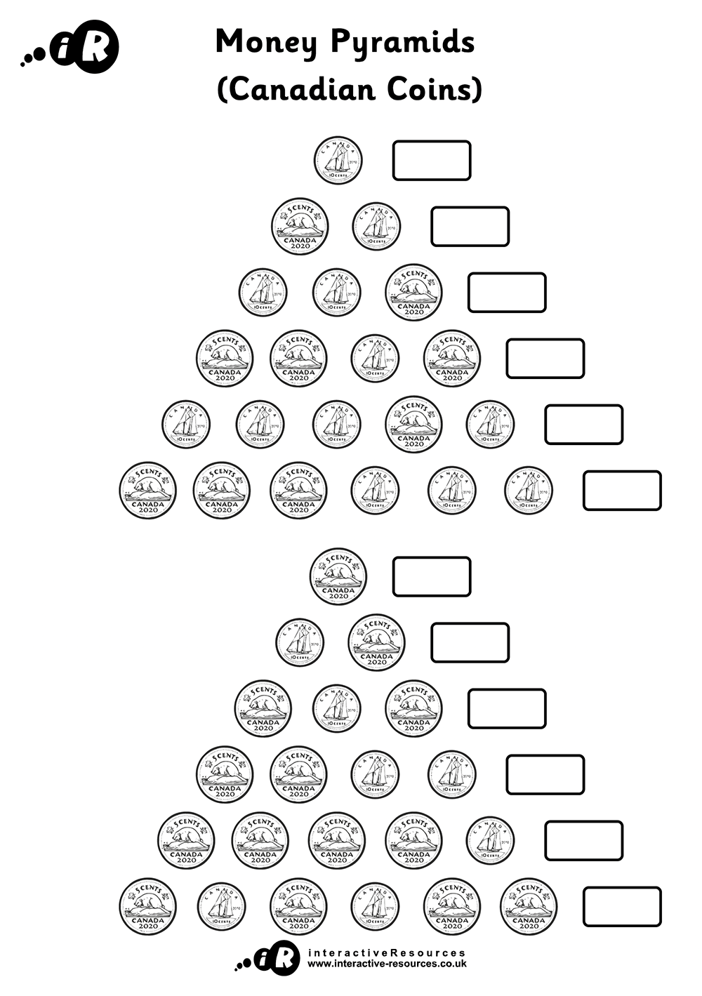 Canadian Money Worksheet