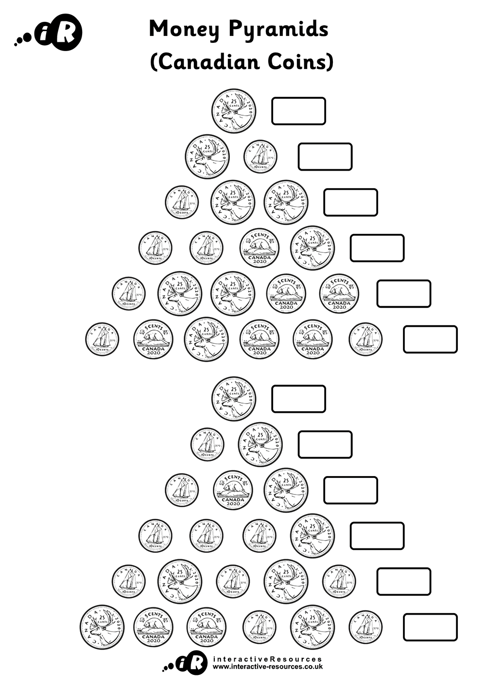 Canadian Money Worksheet