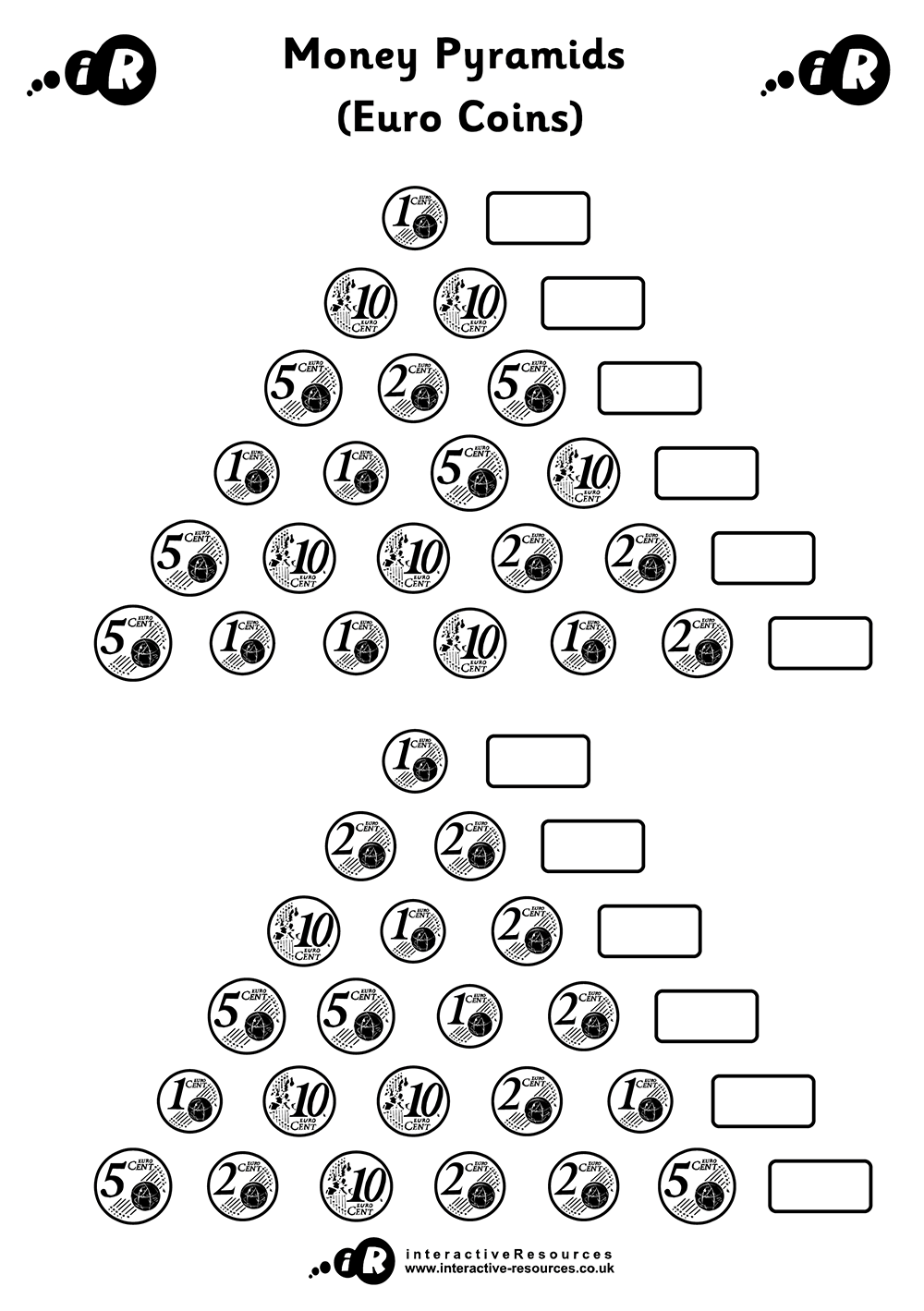 Euro Money Worksheet