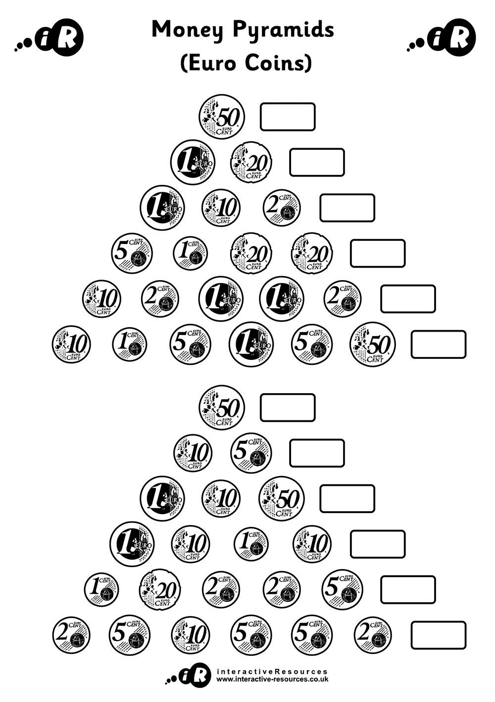 Euro Money Worksheet