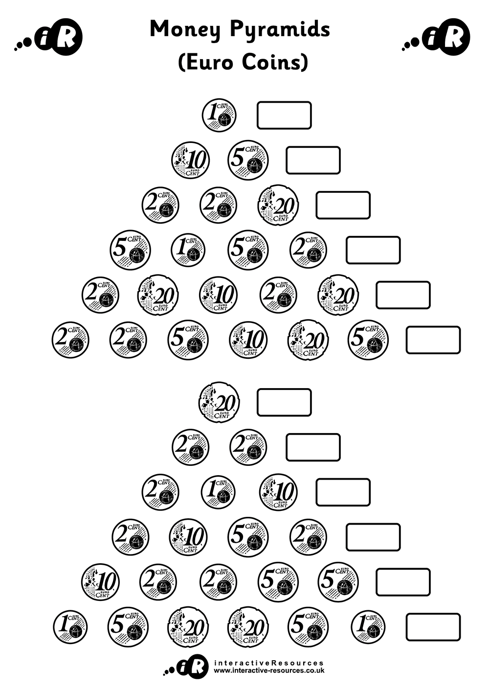 Euro Money Worksheet