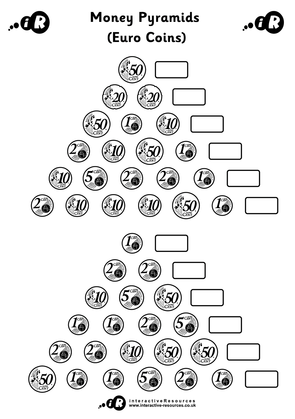 Euro Money Worksheet