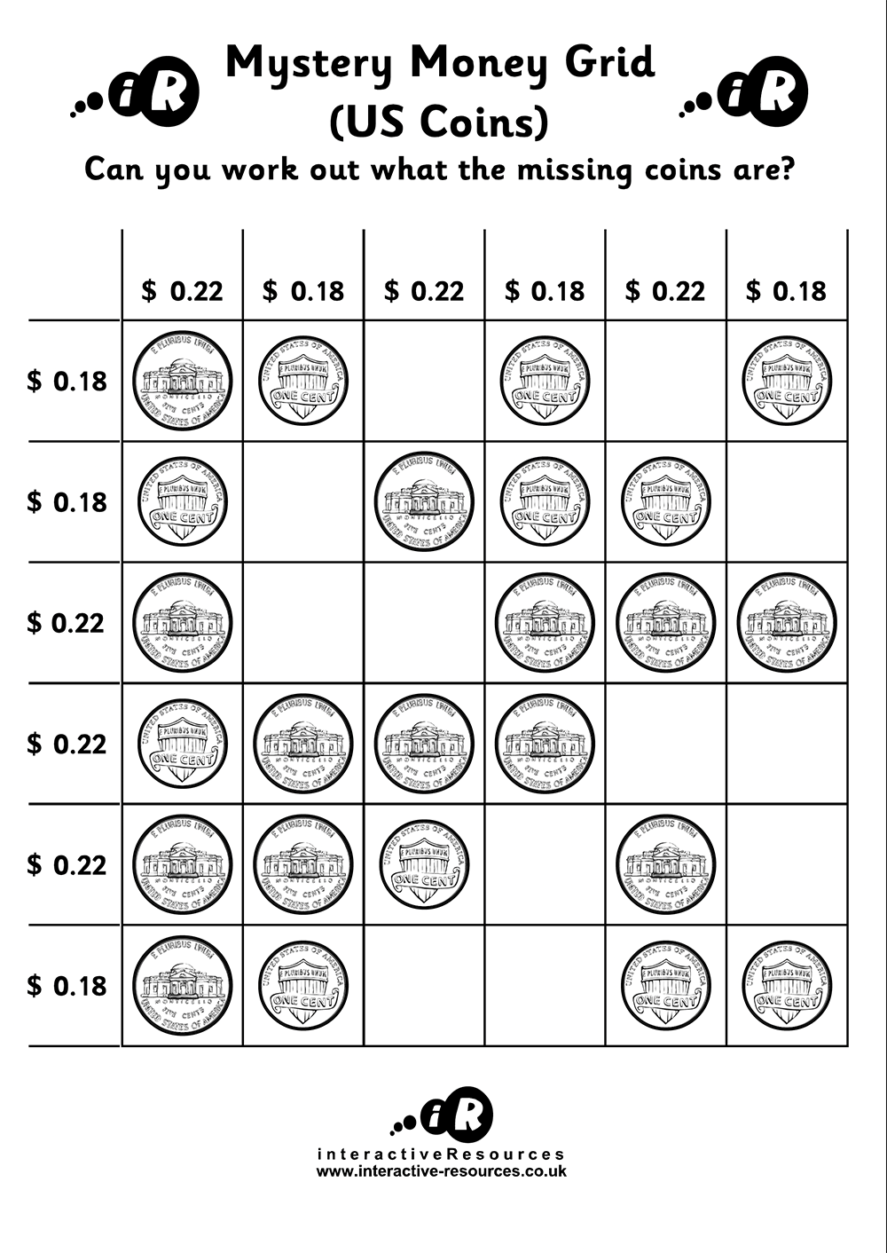 US Money Worksheet