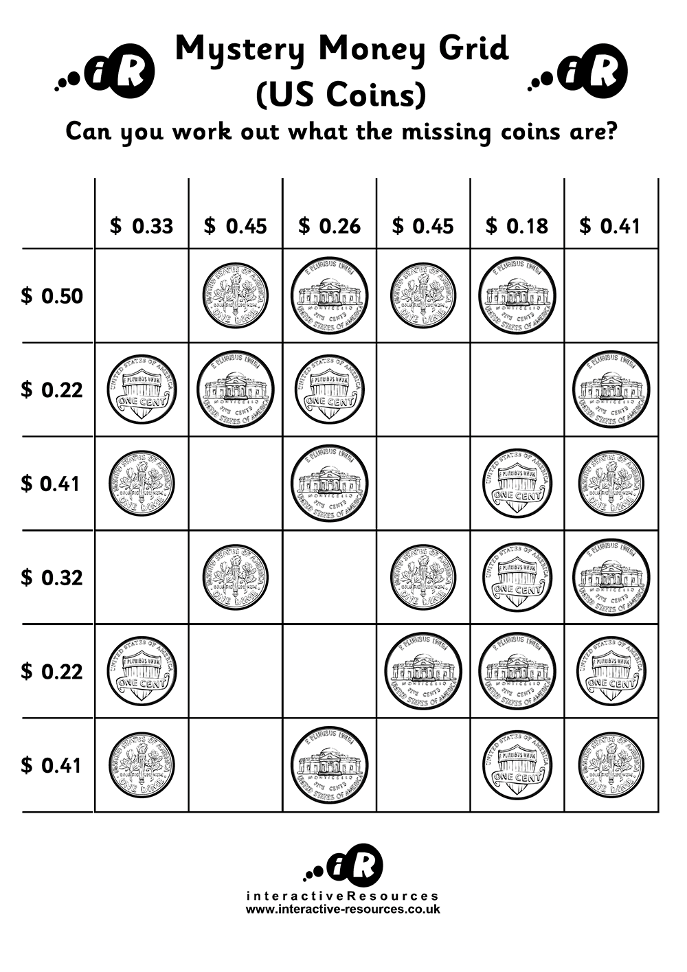 US Money Worksheets