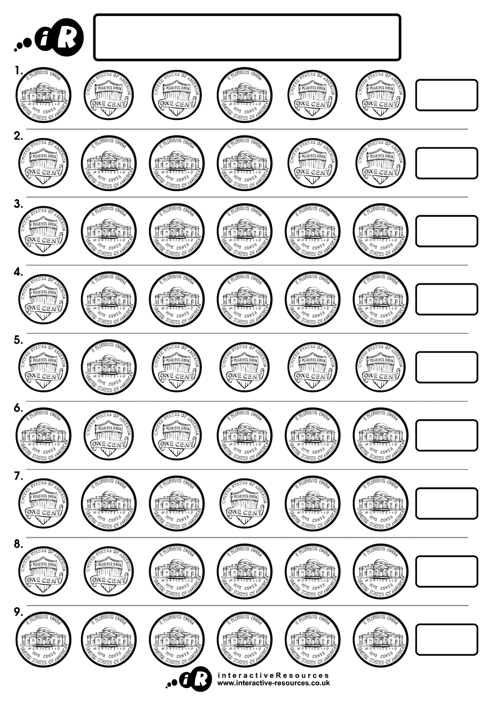 US Money Worksheet